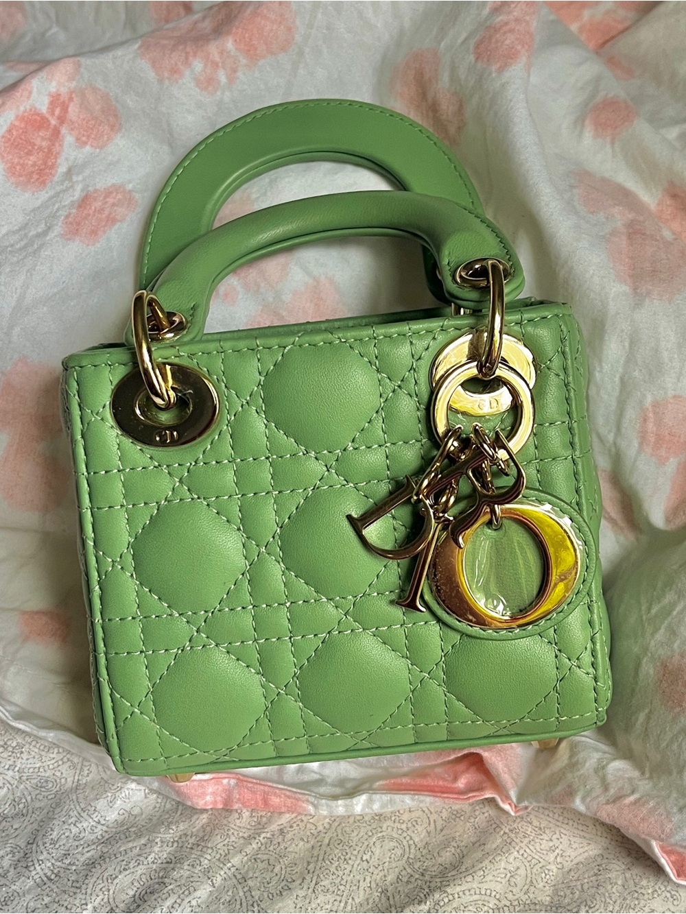 Lady Dior Lambskin quilted bag with Gold Hardware